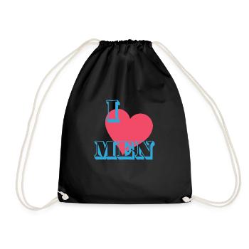 I LOVE MEN! - Turnbeutel - Schwarz - Vorne