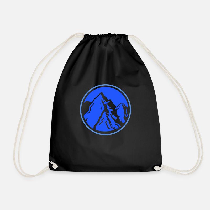 Mountains Mountains Mountains - Drawstring Bag - black