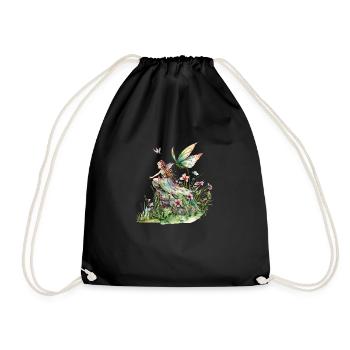 Fantaisie Fée Magie Conte de Fées Fille Nature Été - Sac de sport léger - noir - Devant