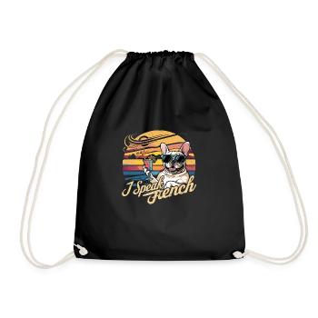 French Bulldog - Pet Dog - Drawstring Bag - black - Front
