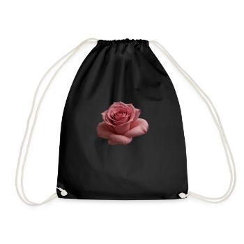 Rose groß - Turnbeutel - Schwarz - Vorne