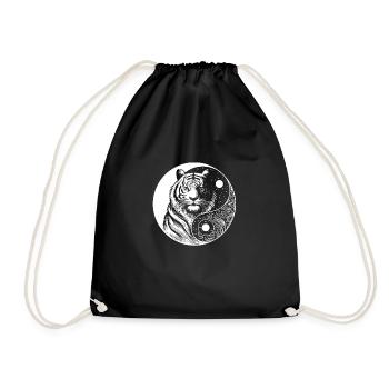 Tiger yin yang with starry sky - Drawstring Bag - black - Front