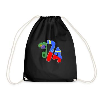 Caméléon 974 Drapeau - Sac de sport léger - noir - Devant