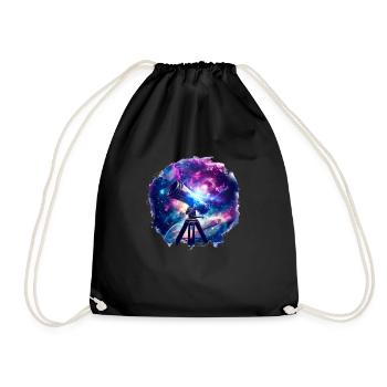 Découvrez les merveilles du cosmos avec le télescope - Sac de sport léger - noir - Devant