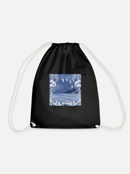 Kiteboarder on the water - Drawstring Bag - black