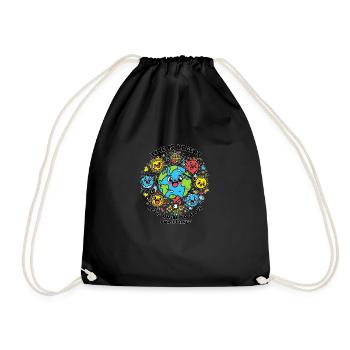 TIME IS URGENT, LET'S UNITE TO SAVE OUR PLANET - Drawstring Bag - black - Front