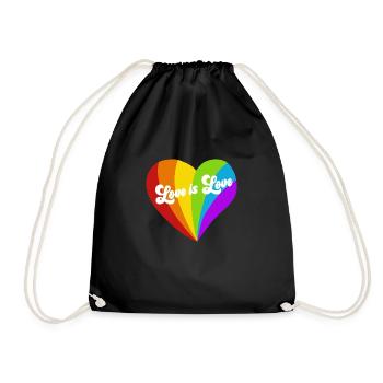 Pride Heart - Love is Love - Drawstring Bag - black - Front