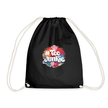 Tea Junkie - Tea Lovers - Drawstring Bag - black - Front