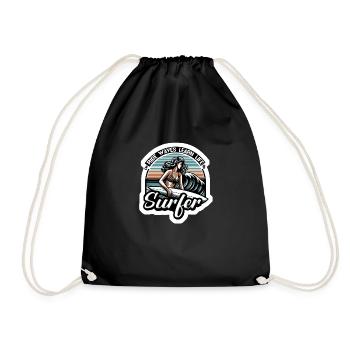 Ride Waves Learn Life - Drawstring Bag - black - Front