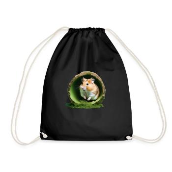 Hamster - Turnbeutel - Schwarz - Vorne