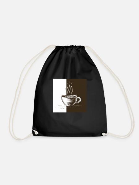 Coffee time - Drawstring Bag - black