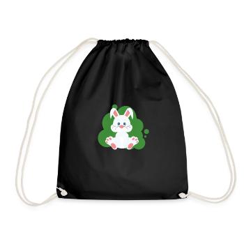 Cartoon Hase Splash - Turnbeutel - Schwarz - Vorne
