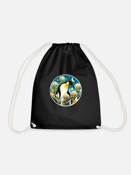 Pinguin-Kunst - Turnbeutel - Schwarz