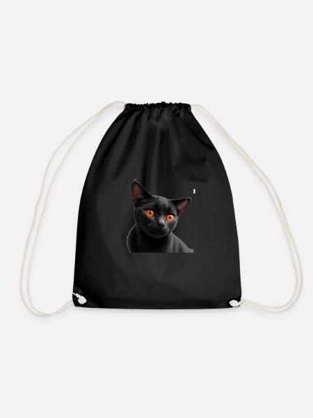 Schwarze Katze - Turnbeutel - Schwarz