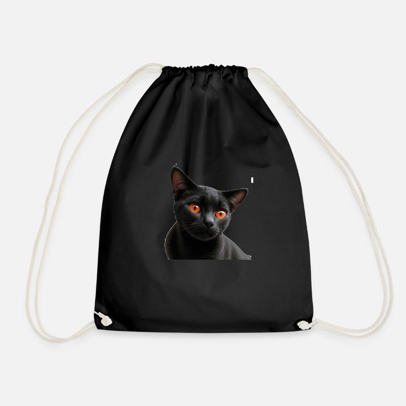 Schwarze Katze - Turnbeutel - Schwarz