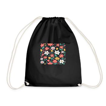 Spring Flowers Background Spring - Drawstring Bag - black - Front