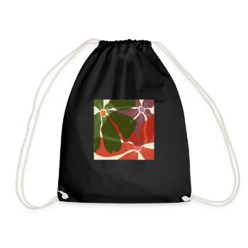 Motif de fleurs - Sac de sport léger - noir - Devant