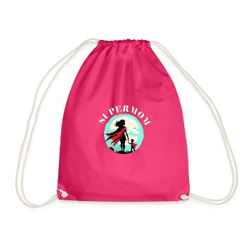 Supermom - Turnbeutel - Fuchsia - Vorne