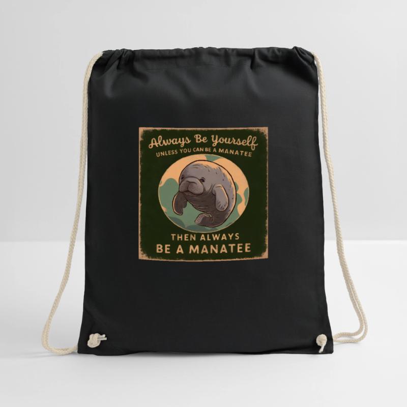 Sei Du selbst oder sei ein Manatee Lebensweisheit Turnbeutel