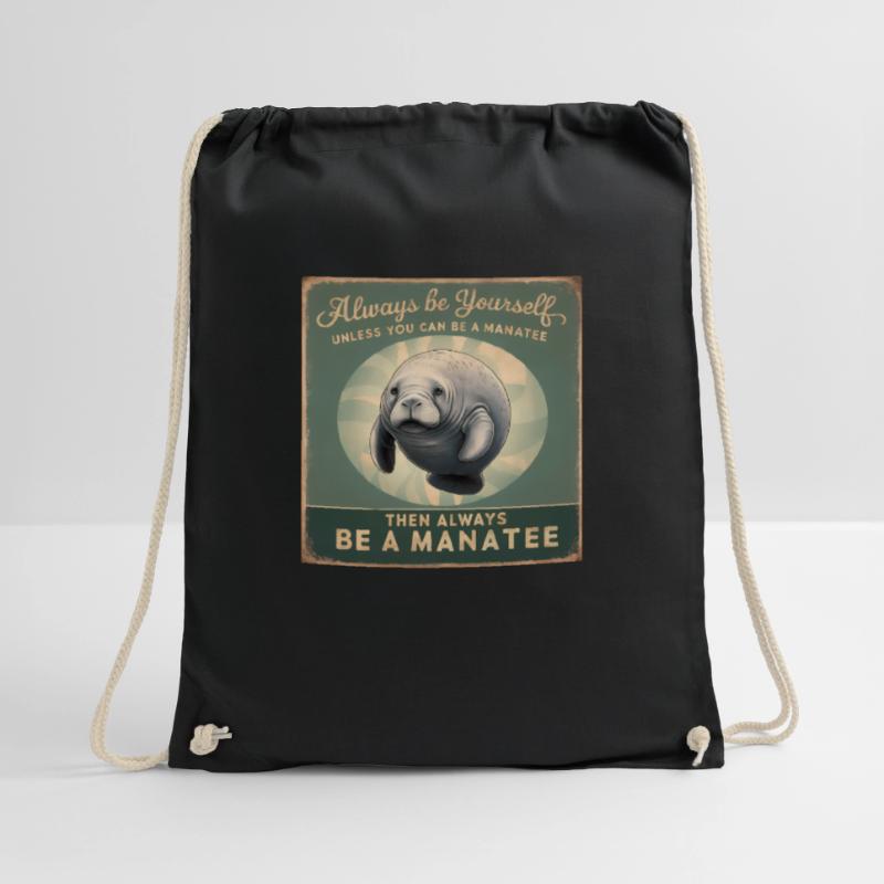 Sei Du selbst oder sei ein Manatee Lebensweisheit Turnbeutel