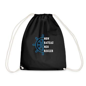 My boat My rules - Drawstring Bag - black - Front