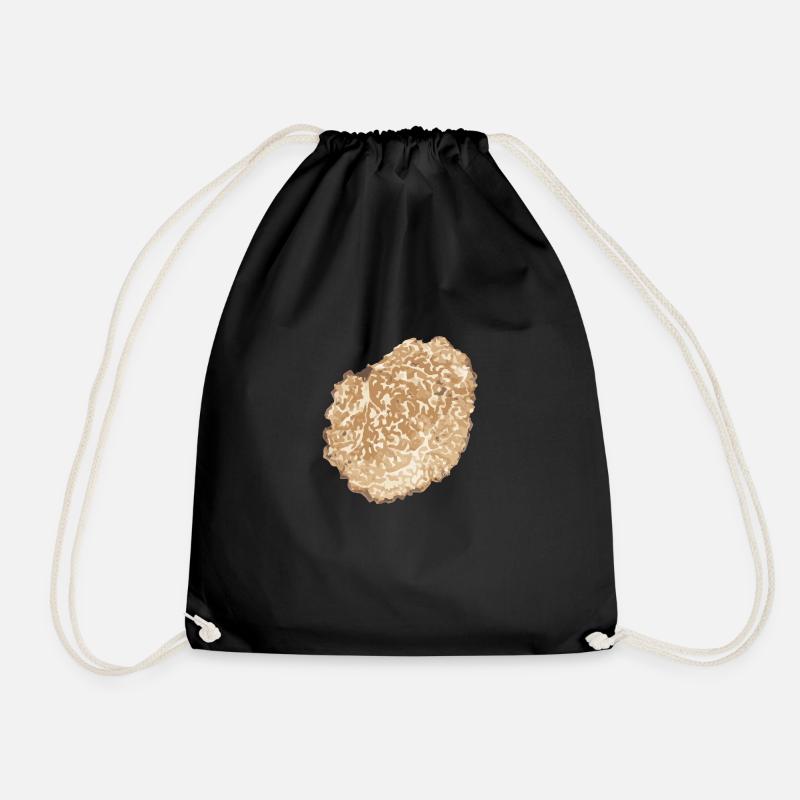 Truffle Slice Mushroom - Drawstring Bag - black