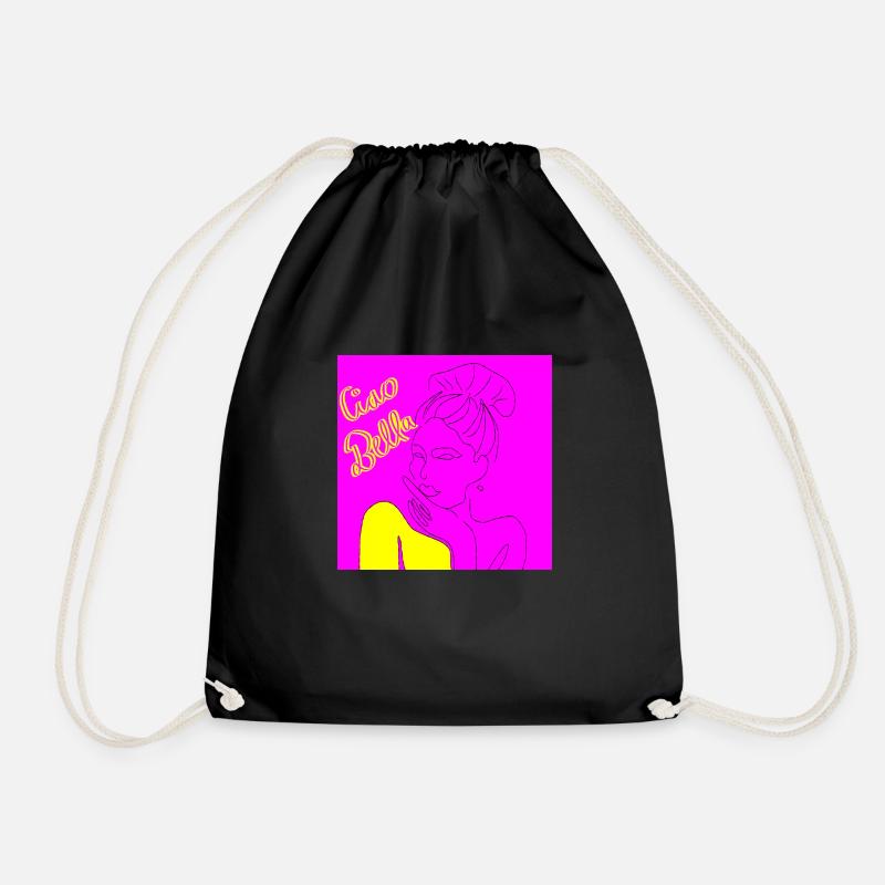 Mrs. Ciao Bella - Drawstring Bag - black