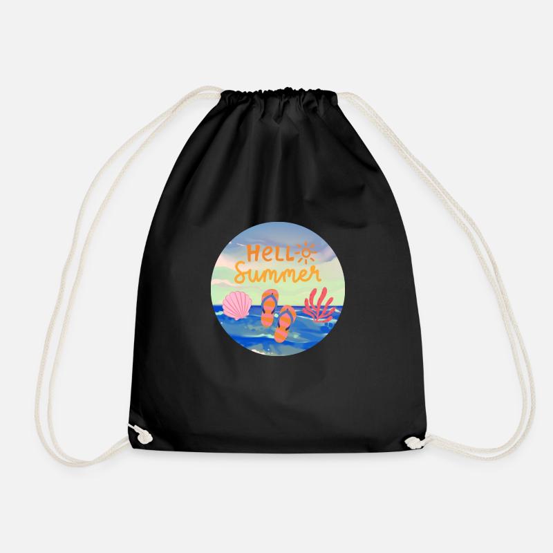 Hello Summer - Turnbeutel - Schwarz