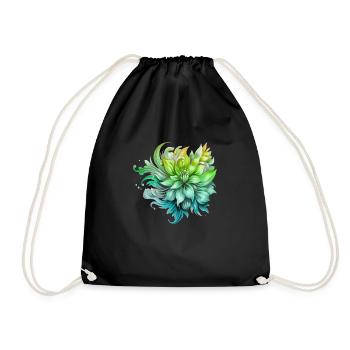 Flowers Hippie soul Groovy Summer time peace love - Drawstring Bag - black - Front