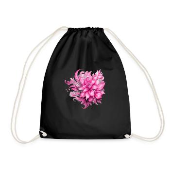 Flowers Hippie soul Groovy Summer time peace love - Drawstring Bag - black - Front