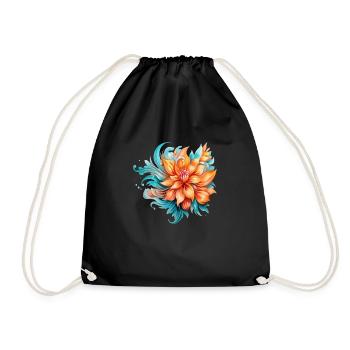 Flowers Hippie soul Groovy Summer time peace love - Drawstring Bag - black - Front