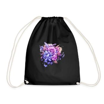 Flowers Hippie soul Groovy Summer time peace love - Drawstring Bag - black - Front