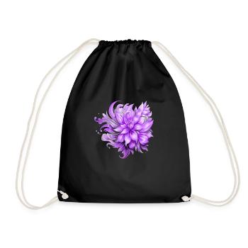 Flowers Hippie soul Groovy Summer time peace love - Drawstring Bag - black - Front