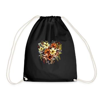 Flowers Hippie soul Groovy Summer time peace love - Drawstring Bag - black - Front