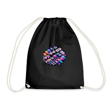 Vaporwave Sushi Japon Rétro - Sac de sport léger - noir - Devant