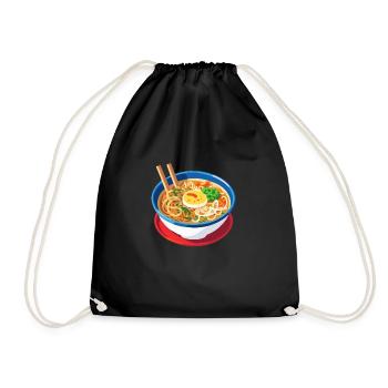 Nudelsuppe Ramen Japanisch - Turnbeutel - Schwarz - Vorne