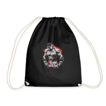 Fitness Gorilla Gym Fitnessstudio - Turnbeutel - Schwarz - Vorne