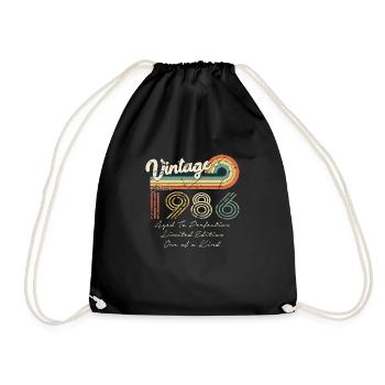 1986 Vintage Classic 1986 - Drawstring Bag - black - Front