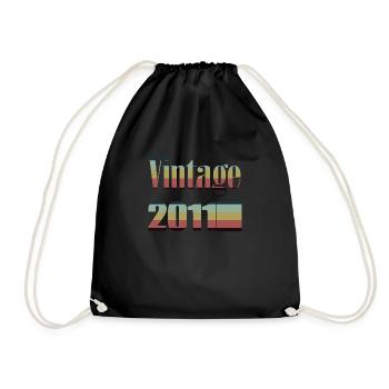 2011 Birthday 2011 Born In 2011 Birthday - Drawstring Bag - black - Front