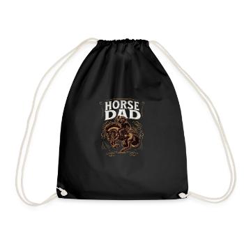 Horses papa Horse dad - Drawstring Bag - black - Front