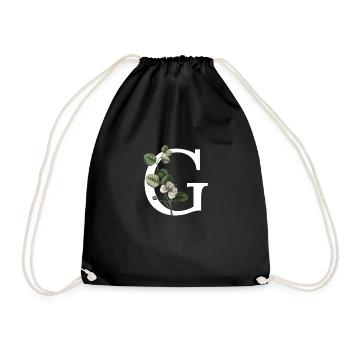 lettre g botanique vert - Sac de sport léger - noir - Devant
