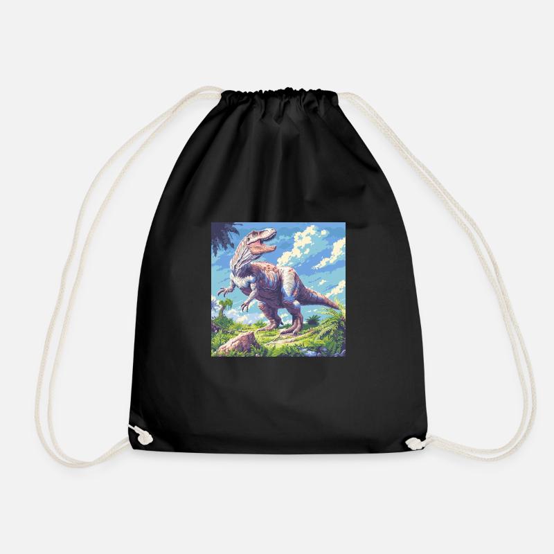 dinosaur - Drawstring Bag - black