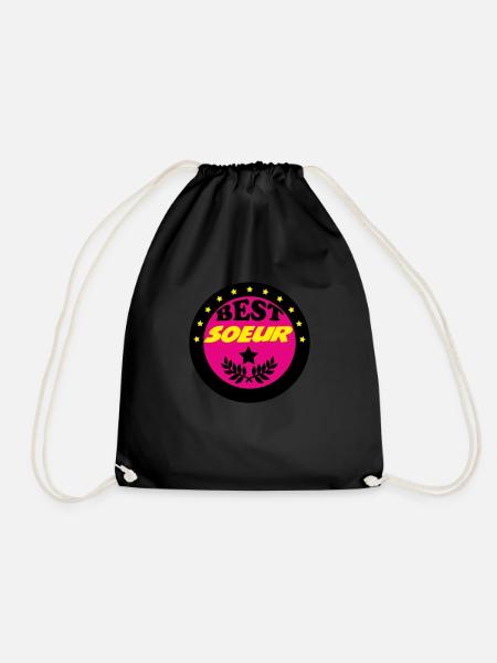 BEST SISTER - Drawstring Bag - black