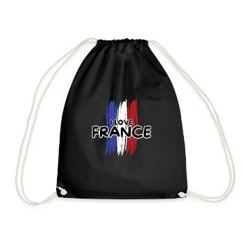 France flag blue white red - Drawstring Bag - black - Front