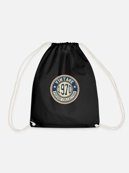 Vintage, années 1970, Vintage Anniversaire, Collège - Sac de sport léger - noir