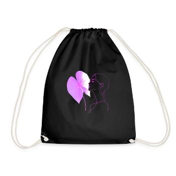 Blumen Frauen Mädchen Mode Design Kunst Weiblicher Stil - Turnbeutel - Schwarz - Vorne