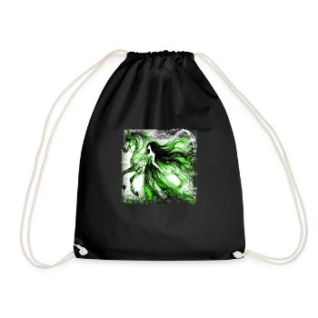 Flowers Women girl fashion design art female style - Drawstring Bag - black - Front