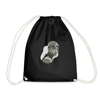 Le nageur inflexible aux yeux bleus - Sac de sport léger - noir - Devant