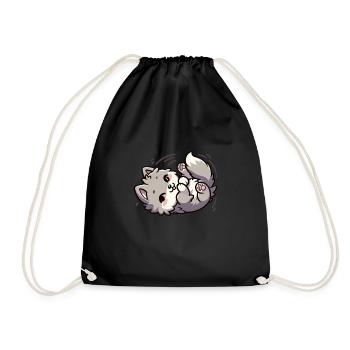 Cute little wolf - Drawstring Bag - black - Front