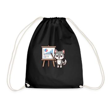 Cute Little Teacher Wolf - Drawstring Bag - black - Front